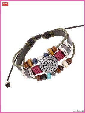 Boho Hippie Beaded Multilayer Woven Bracelet Adjustable Cord Women